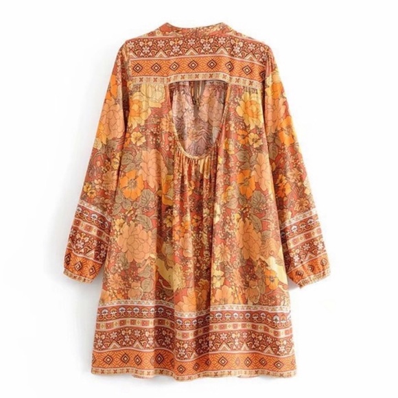 BOHO CHIC GYPSY AMBER AMETHYST MINI DRESS TUNIC - Picture 6 of 7